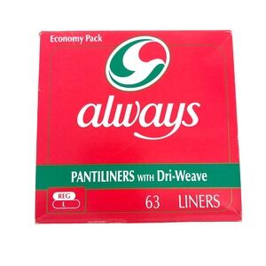 Always Vintage Pantiliners with DRI-Weave Regular L - 63 Liners (Few‎ Missing)